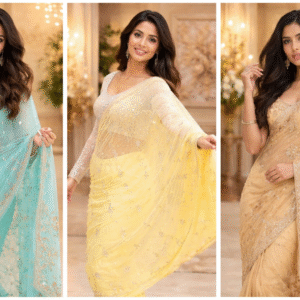 Designer Pure Chiffon Saree Combo – Set of 3 | Festive & Party Wear Collection